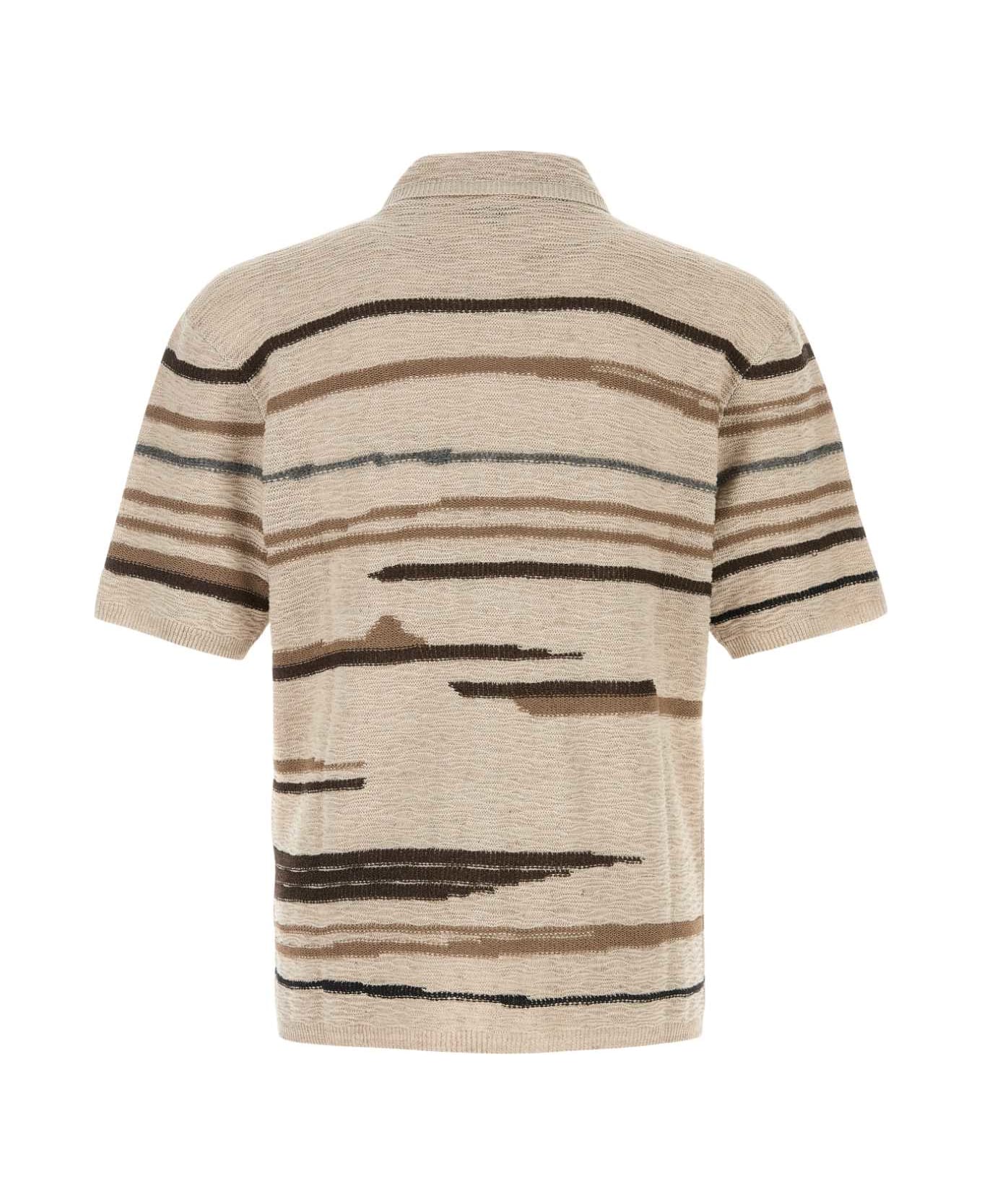Bottega Veneta Embroidered Cotton Blend Polo Shirt - MULTI