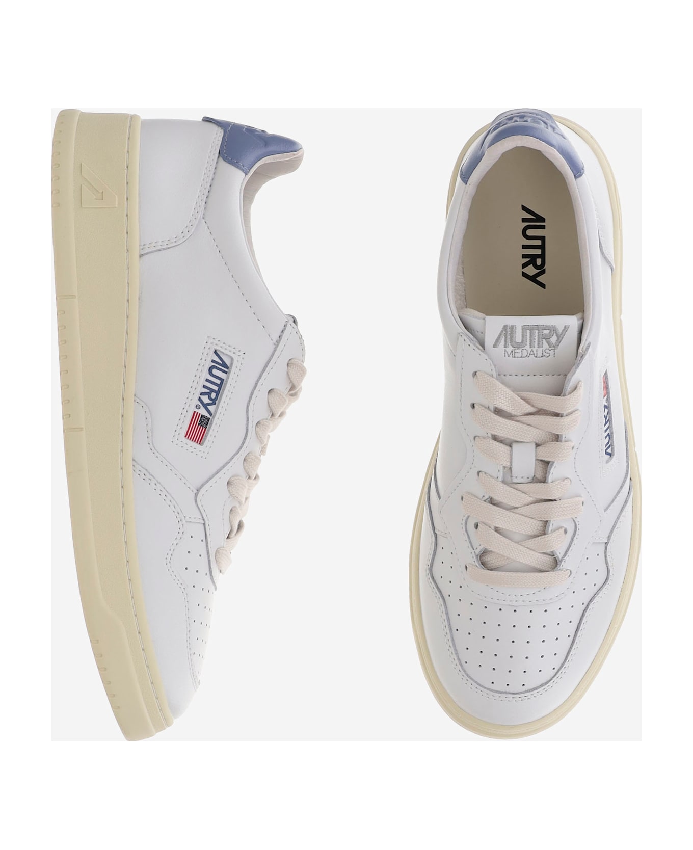 Autry Low Medalist Leather Sneakers - Red