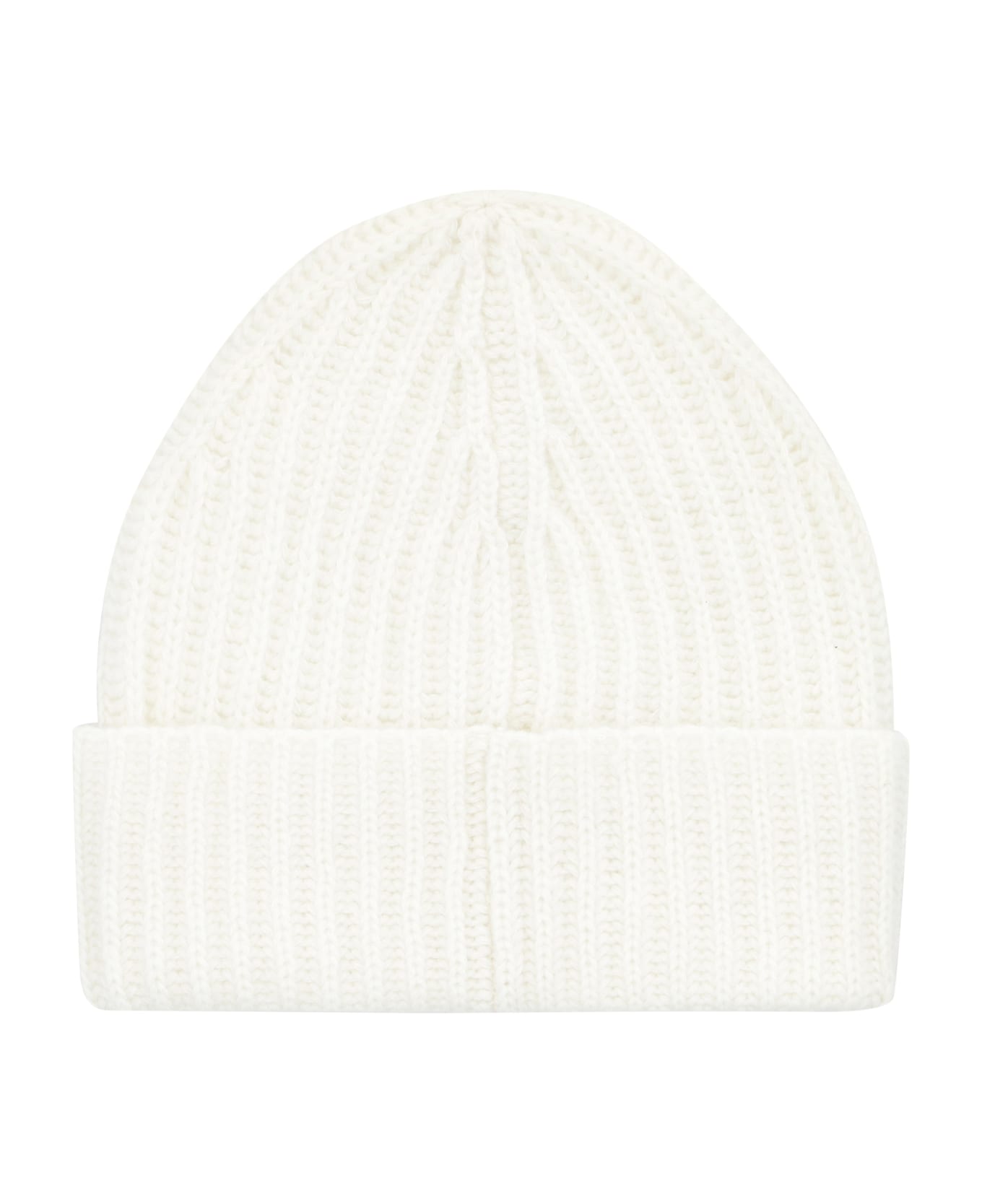 Malo Ribbed Knit Beanie - White