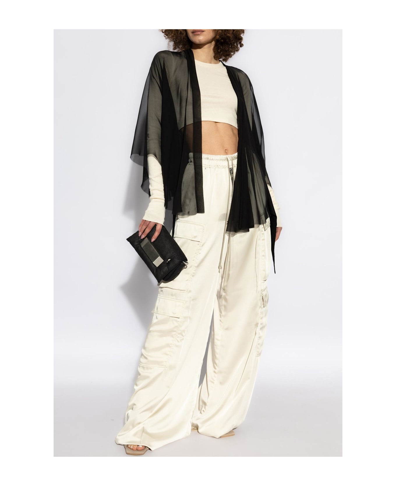 Rick Owens Top Ls Crop T - Nude 
Neutrals