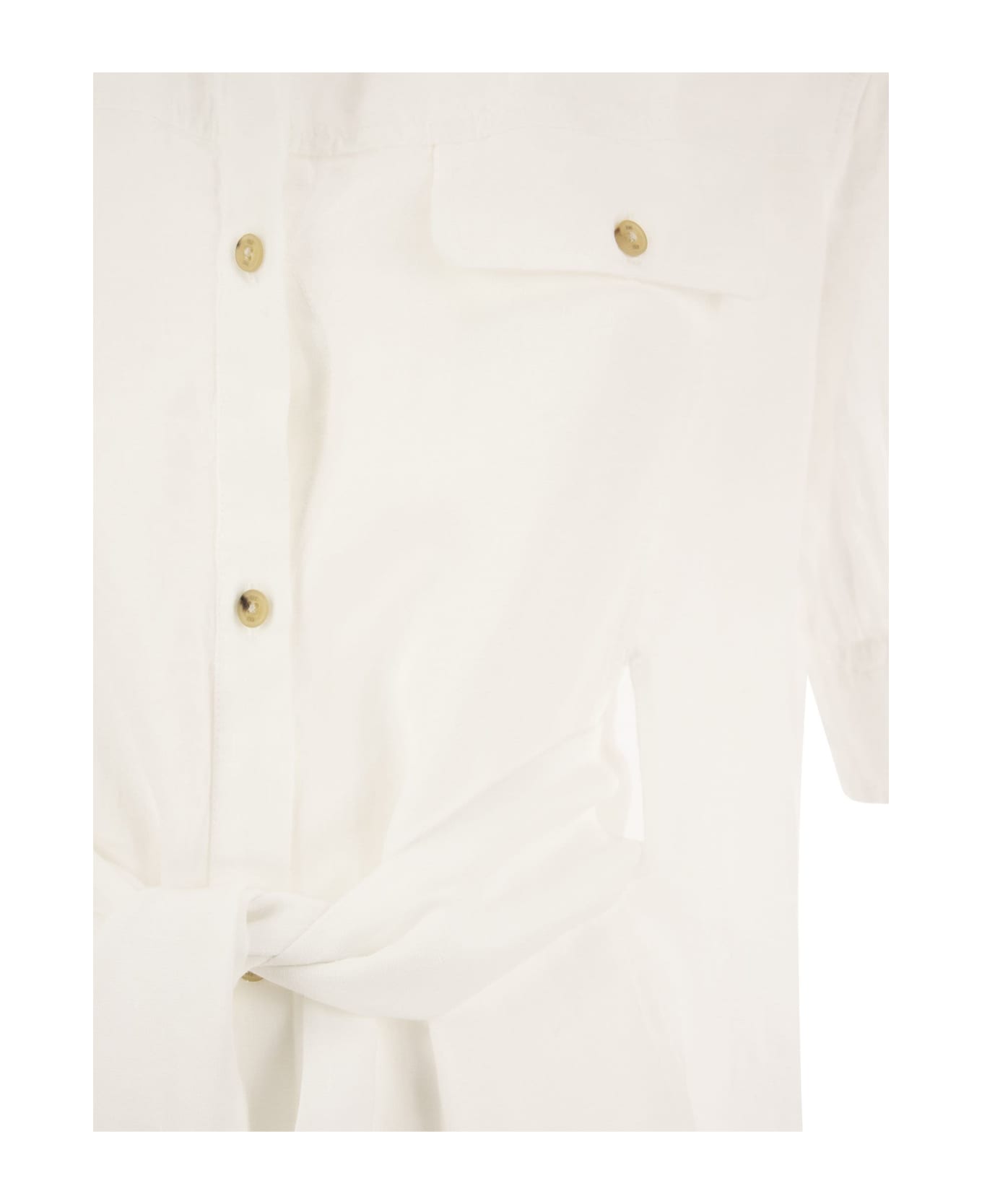Fay Linen Chemisier Dress - White ワンピース＆ドレス
