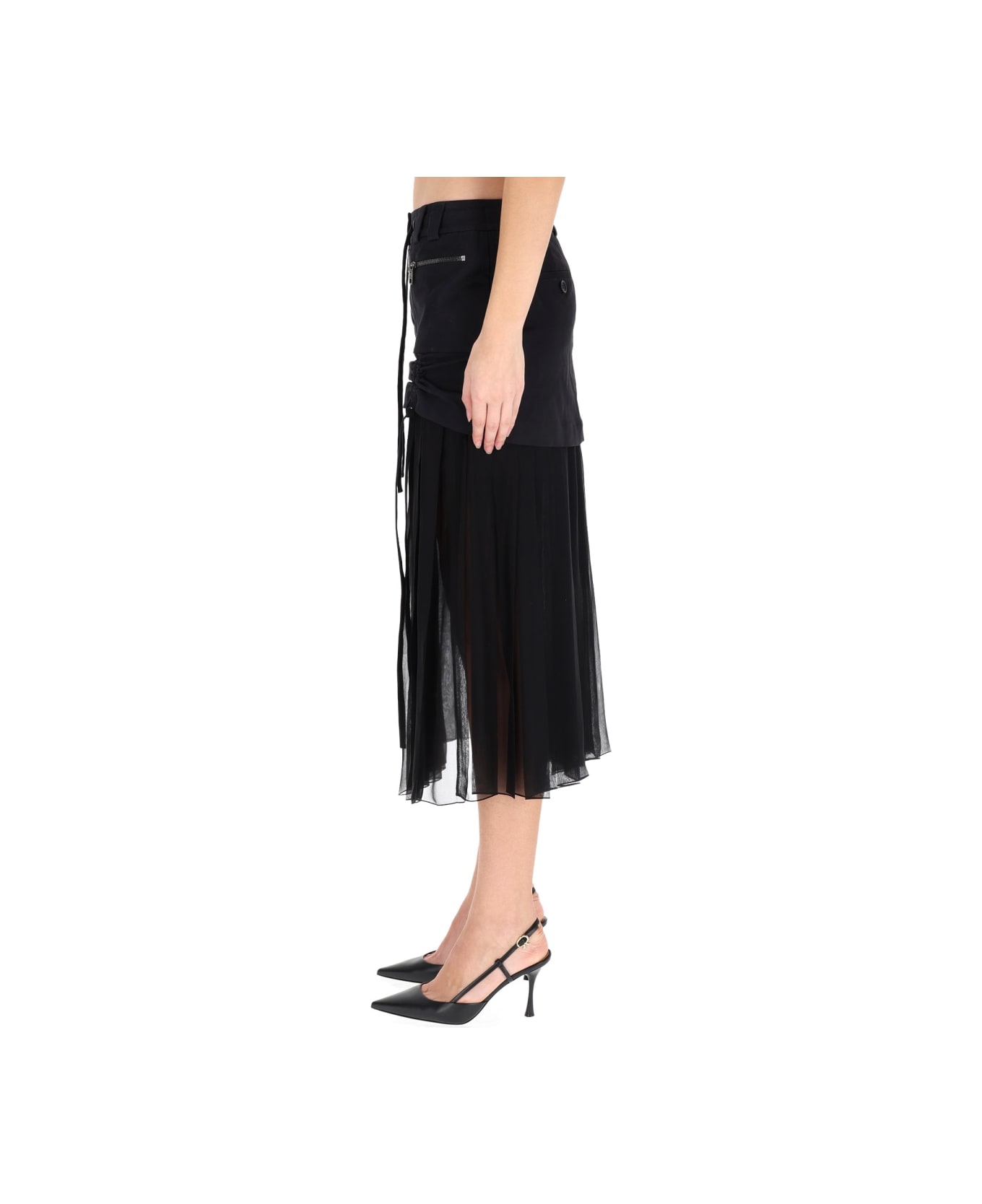 Dolce 
Gabbana Silk Midi Skirt - BLACK