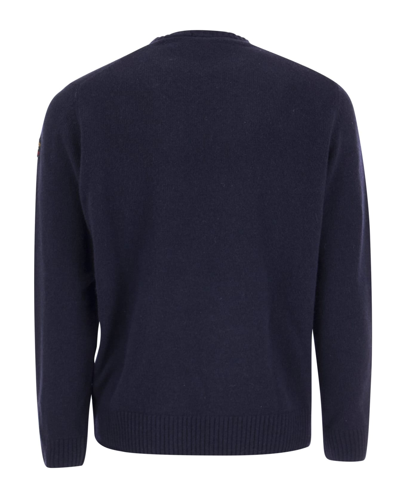 Paul&Shark Wool Crew Neck With Arm Patch Sweater - BLU SCURO