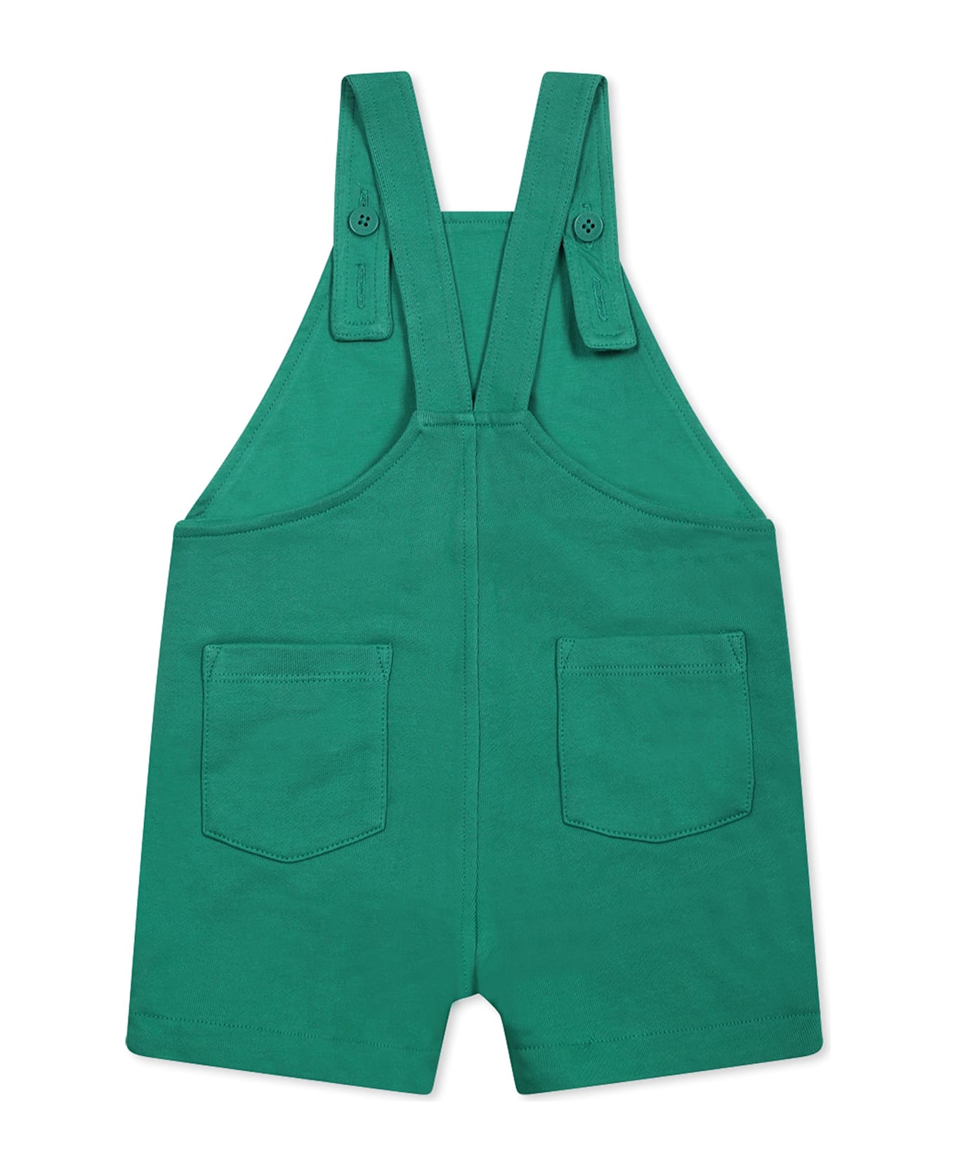 Stella McCartney Kids Green Dungarees For Baby Boy With Frog - Green コート＆ジャケット