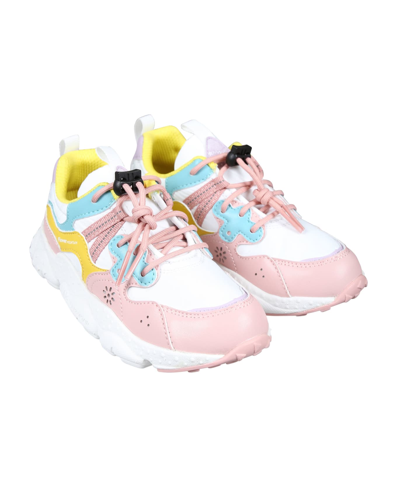 Flower Mountain Pink Yamano Sneakers For Girl With Logo - Pink