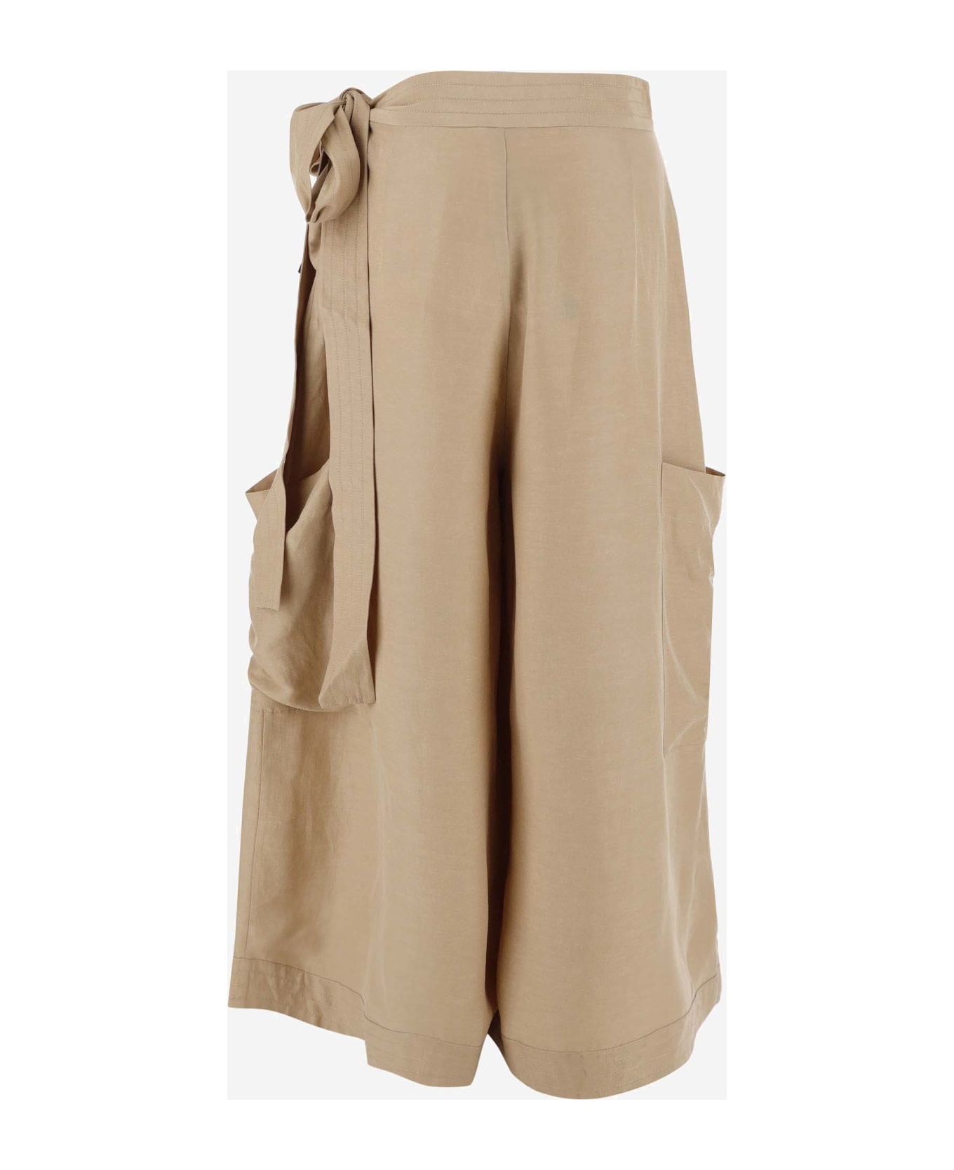 By Malene Birger Linen Blend Wide-leg Pants - Beige