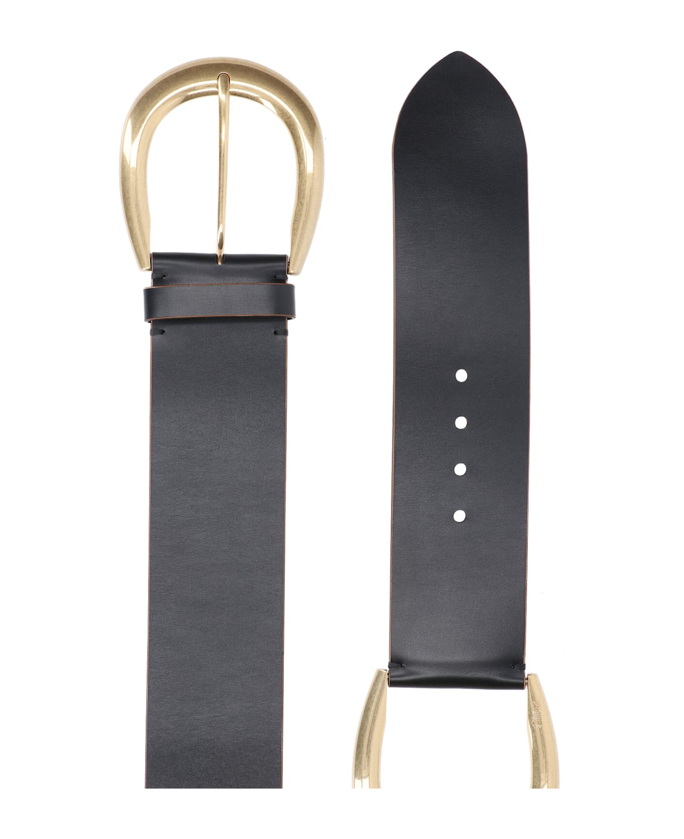 Chloé Leather Belt With Buckle - Black  