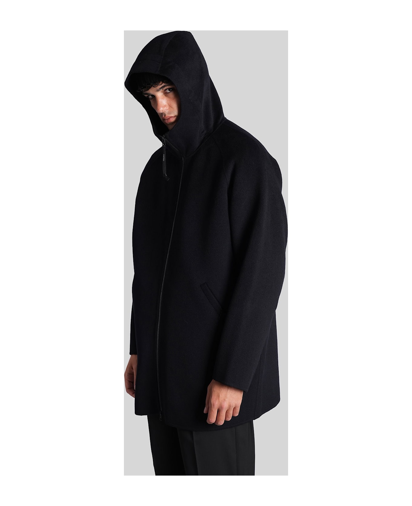 Aspesi Super Doppel In Blue Wool - NAVY