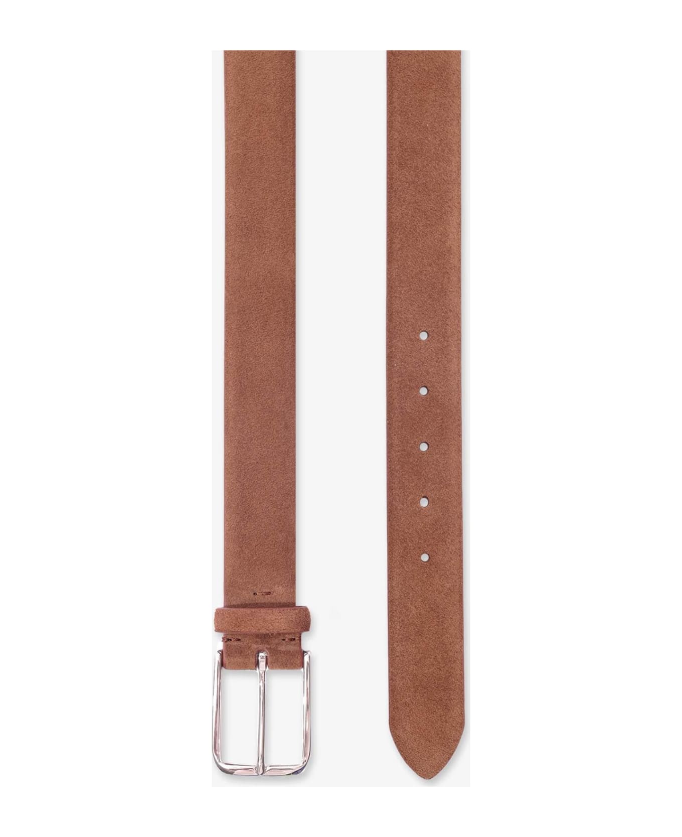 Larusmiani Suede Leather Belt Belt - Brown