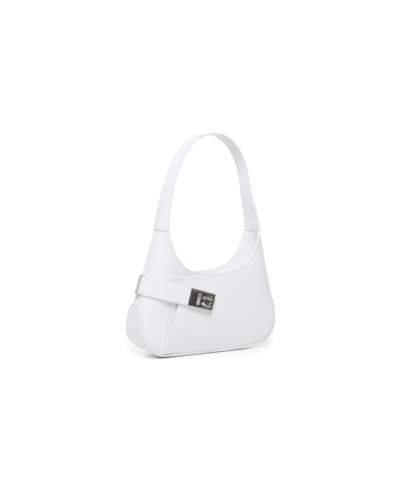 Ferragamo Medium Leather Shoulder Bag - White