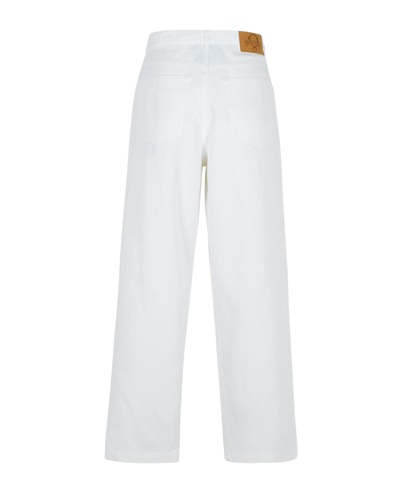 Moschino White Cotton Pants - WHITE