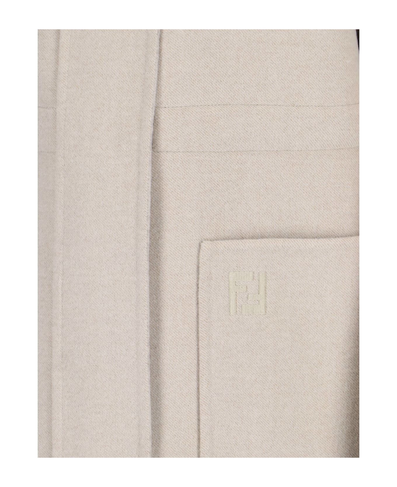 Fendi High Neck Blouson Jacket - Light Grey