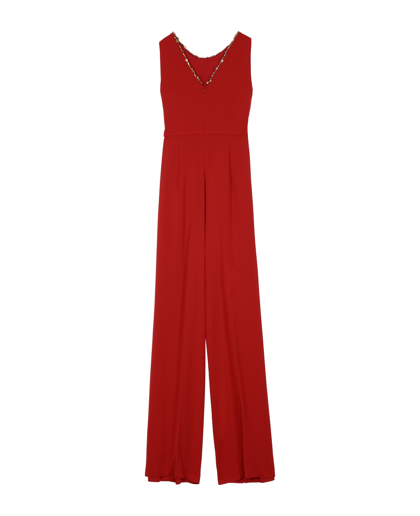 Max Mara Studio Papiri Wide-leg Pants Jumpsuit - red