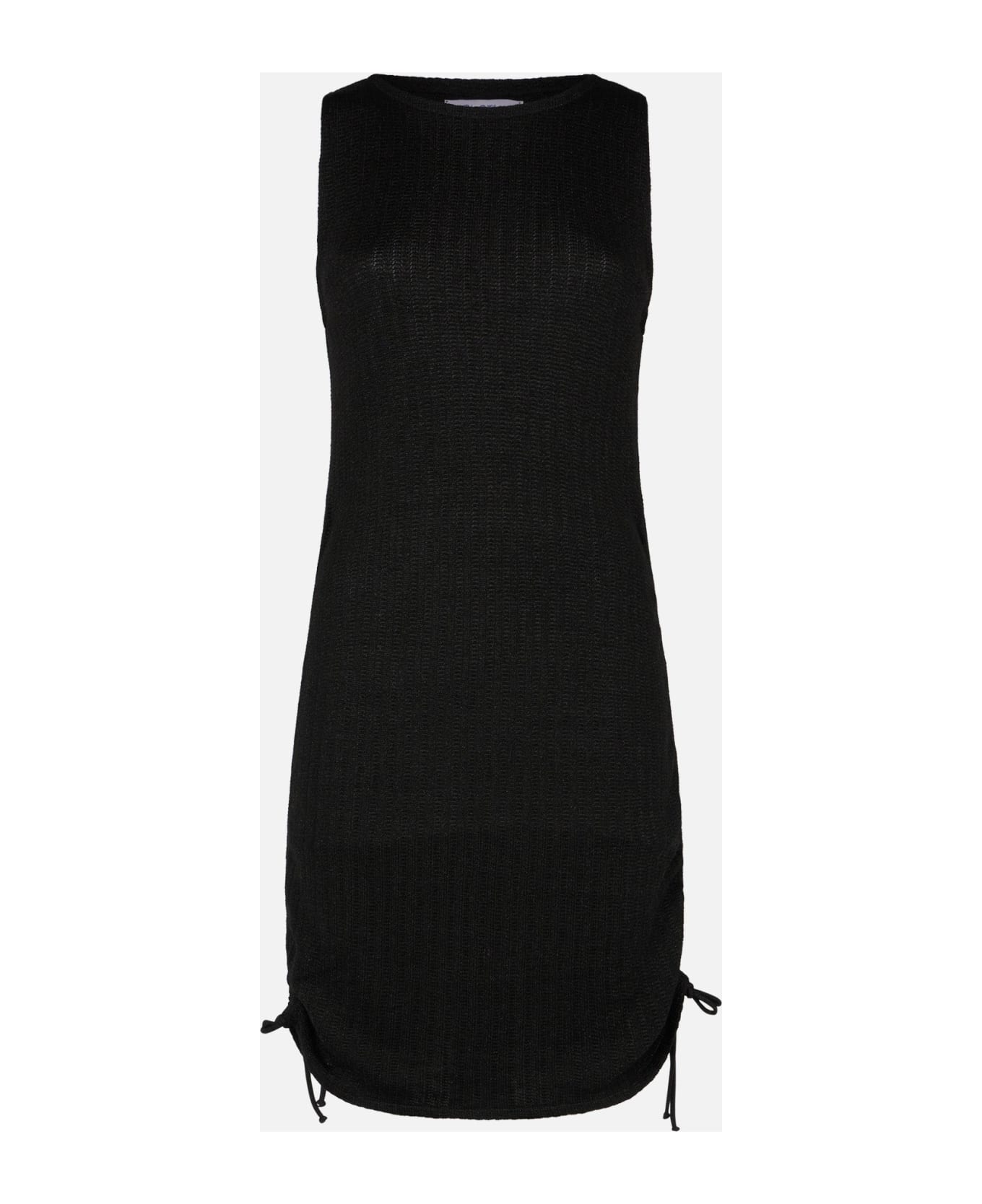 MC2 Saint Barth Ribbed Sheath Dress Jori With Drawstring - BLACK ワンピース＆ドレス