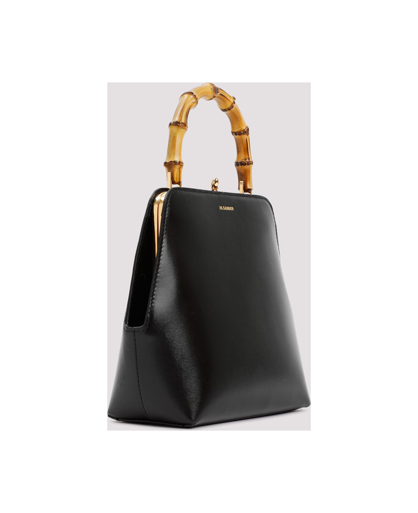 Jil Sander Goji Square Sm Bamboo Bag - Black Natural