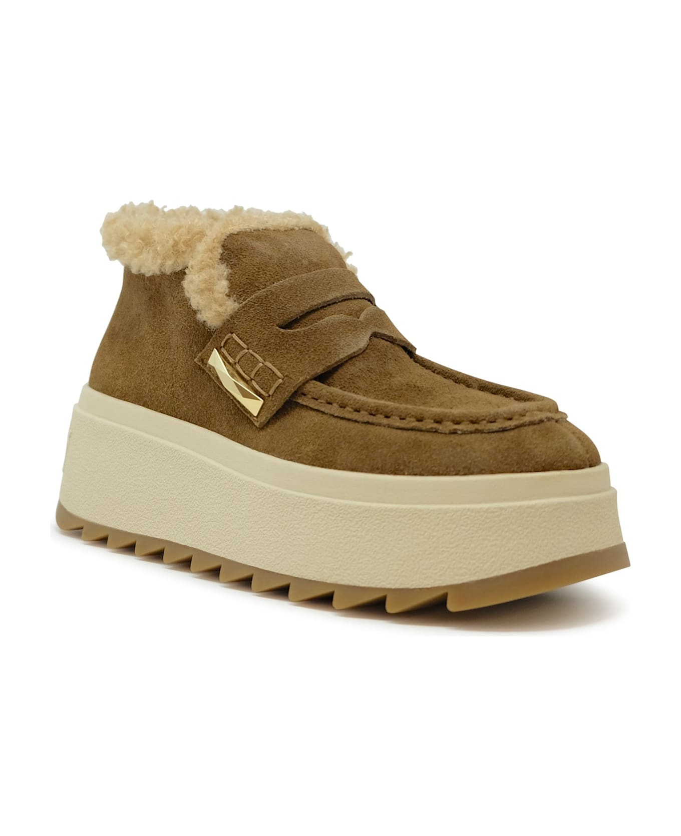 Ash Suede Fur Boots - BROWN