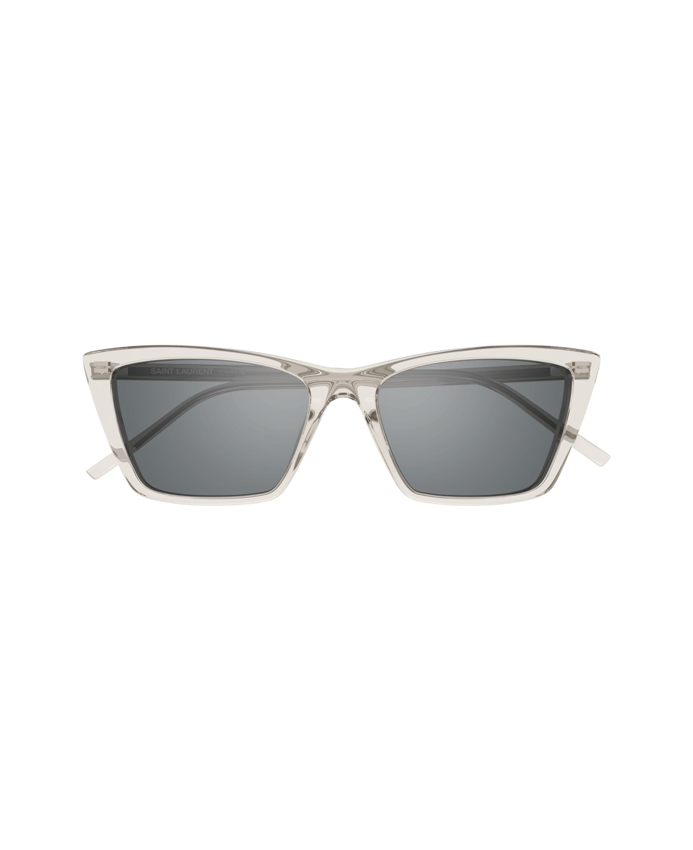 Saint Laurent Eyewear Saint Laurent Sl 737 Mica Thin Linea Sl Logo 004 Beige Silver Sunglasses - Trasparente