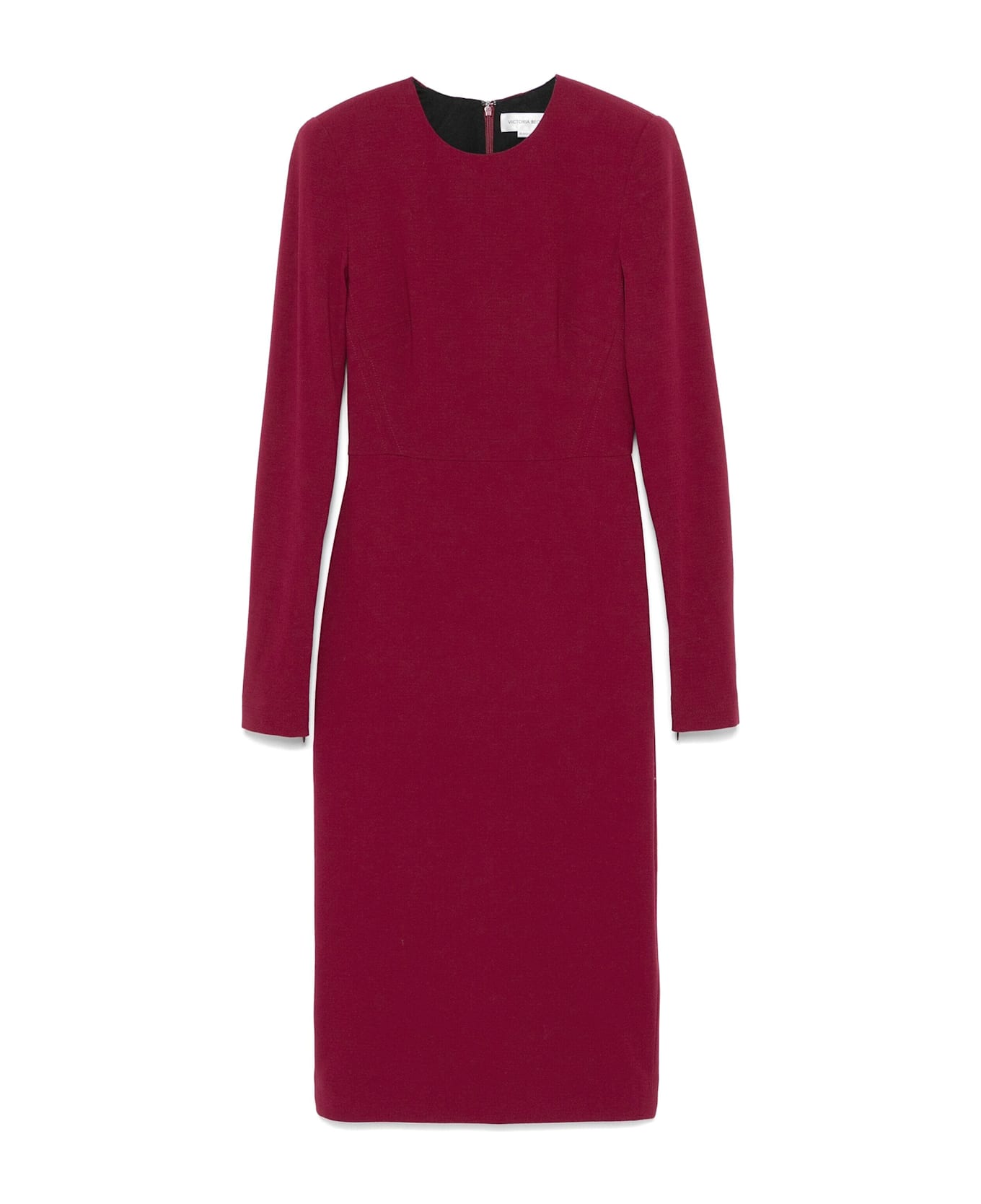 Victoria Beckham Tshirt Fitted Dress Long Sl - Oxblood