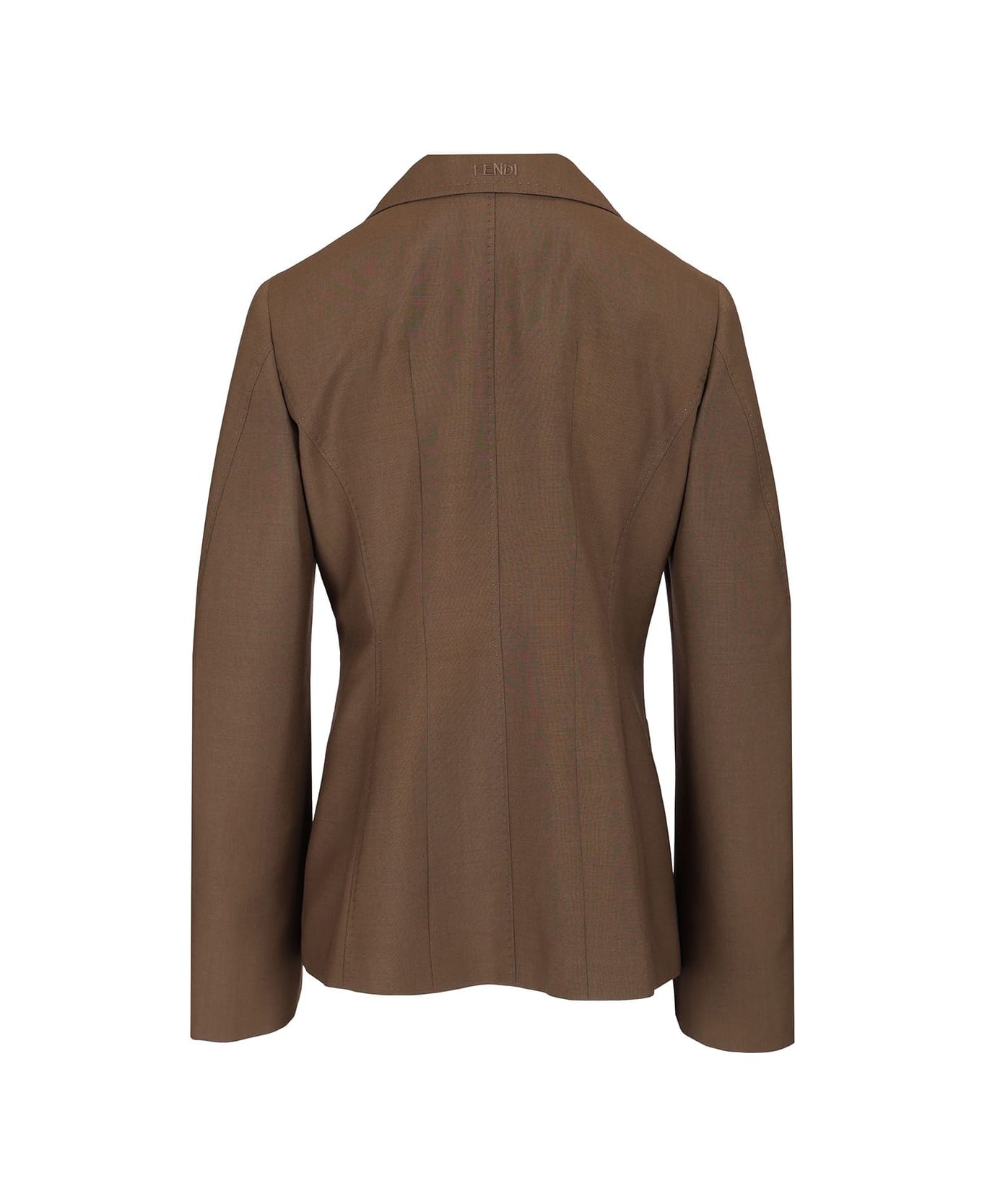 Fendi Giacca Wool Mohair Tailor - Brown