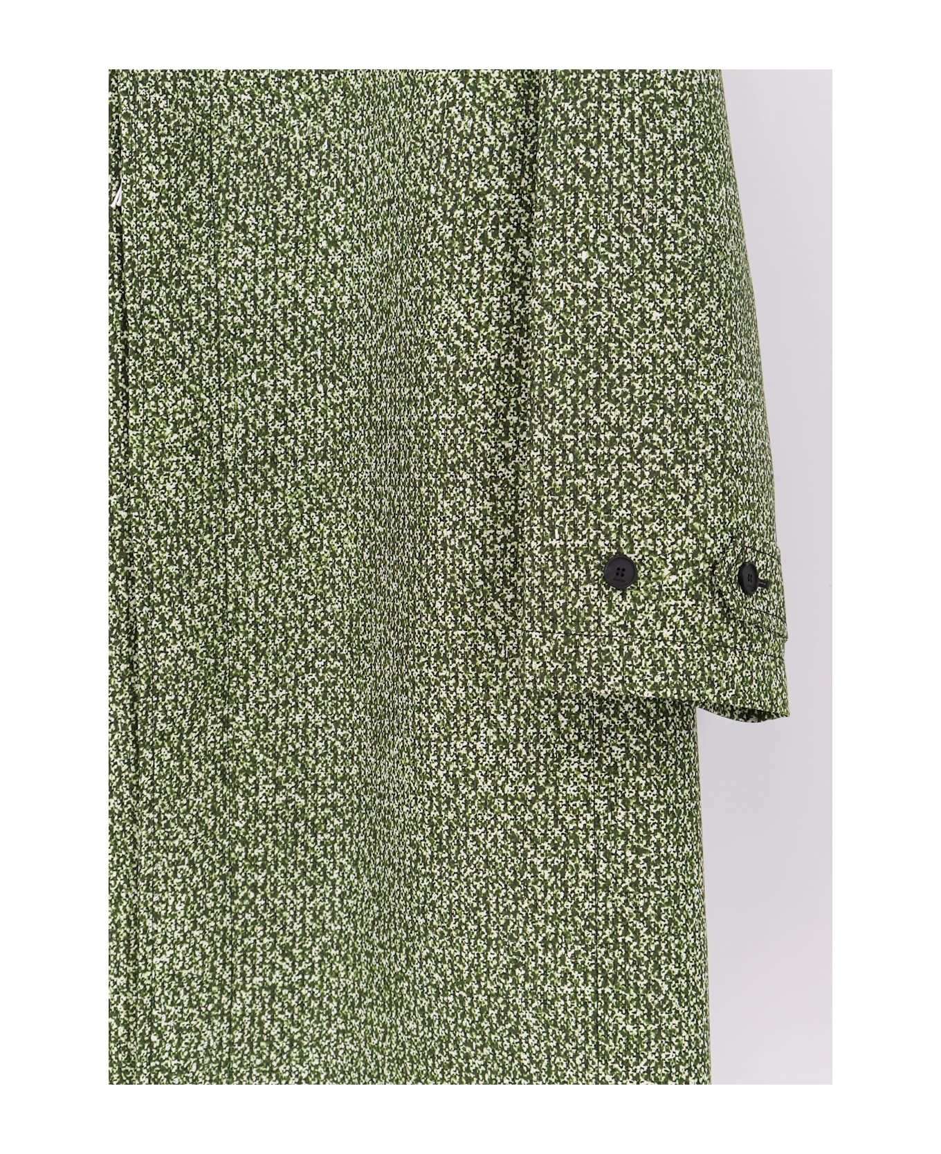Gucci Double-breasted Poplin Coat With Bouclé Print - GREEN/WHITE/MC