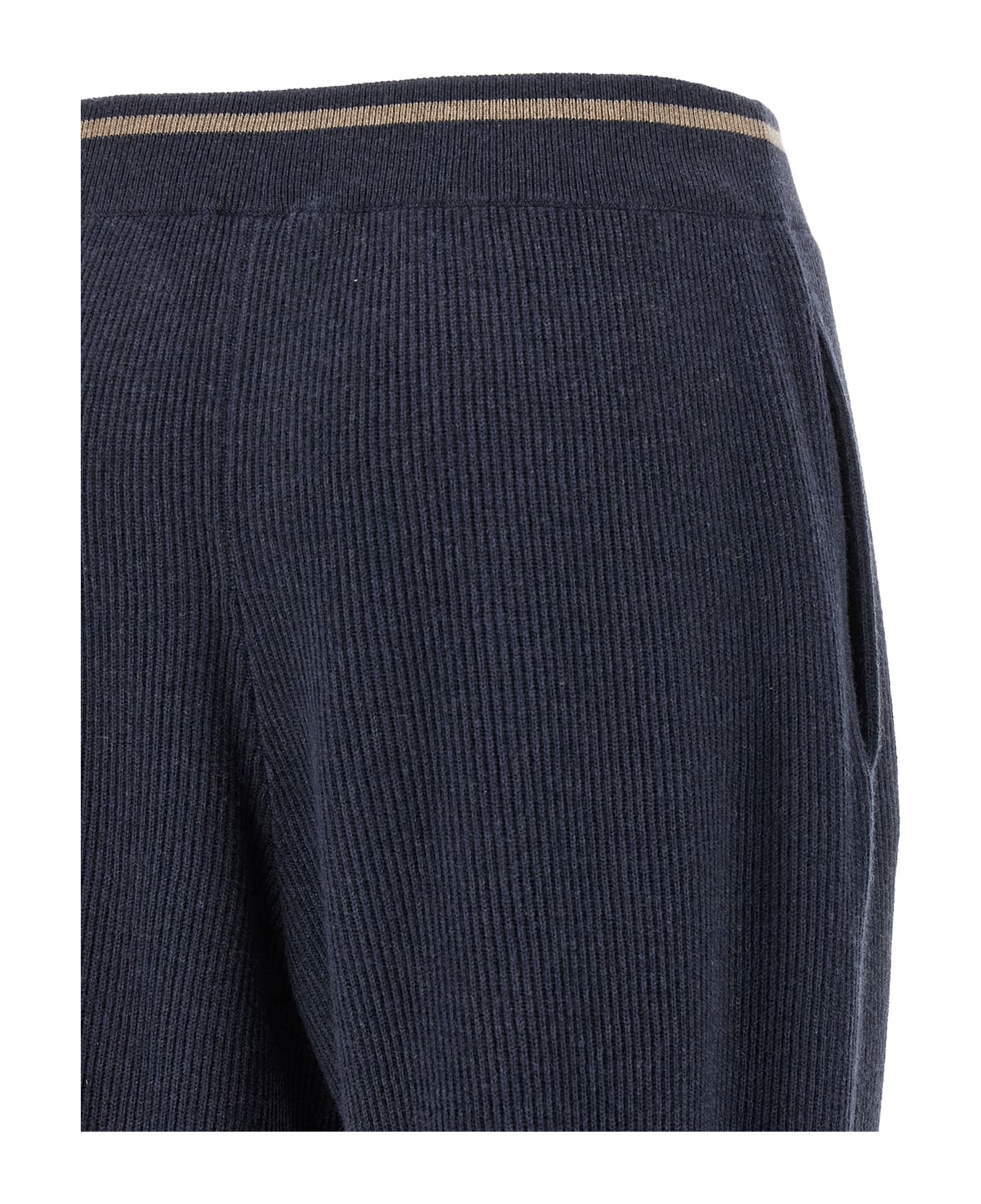 Brunello Cucinelli English Ribbed Trousers - Blue