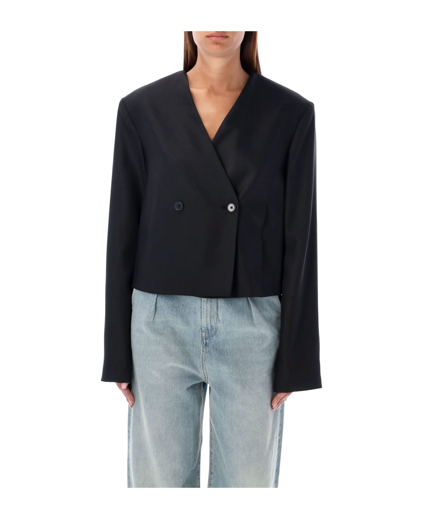 Loulou Studio Habriel Cropped Blazer - BLACK ブレザー