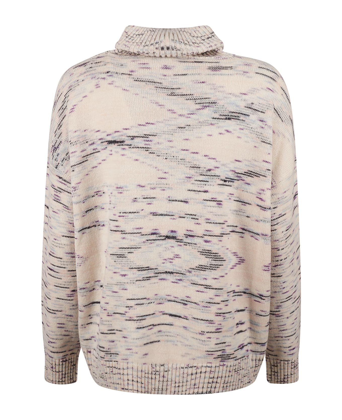 Missoni High-neck Pattern Printed Sweater - Panna/Pink/Black