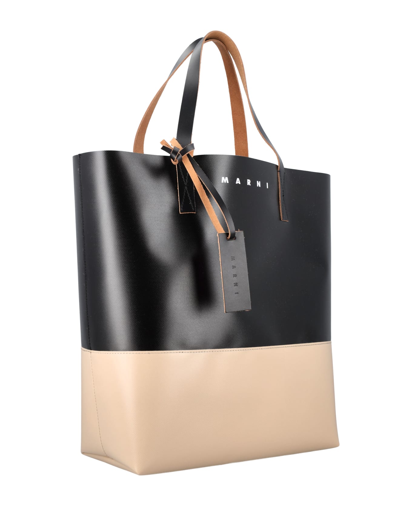 Marni Tribeca Shopping Bag - BLACK CORK トートバッグ