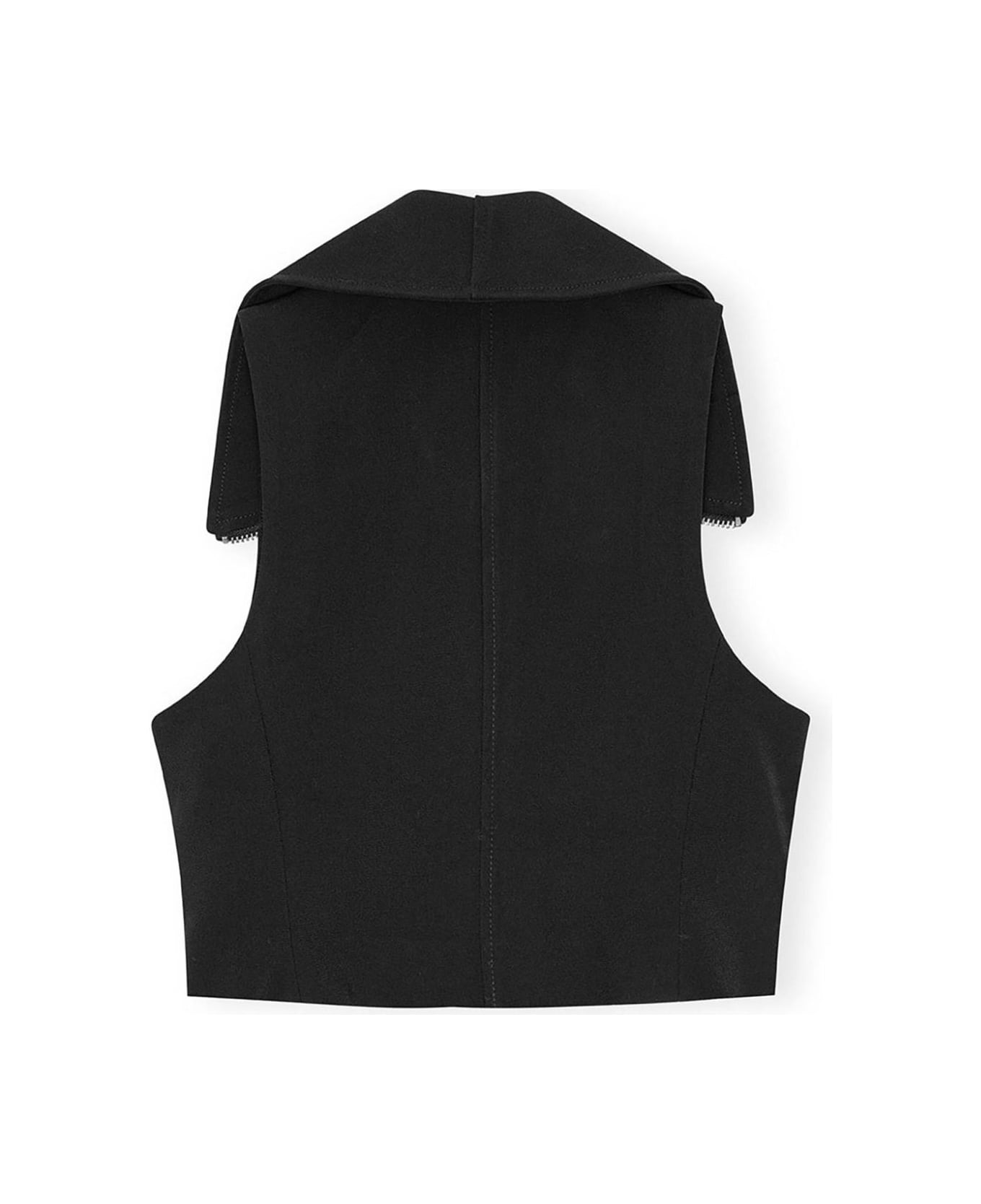 Ganni Zipped Vest - Black
