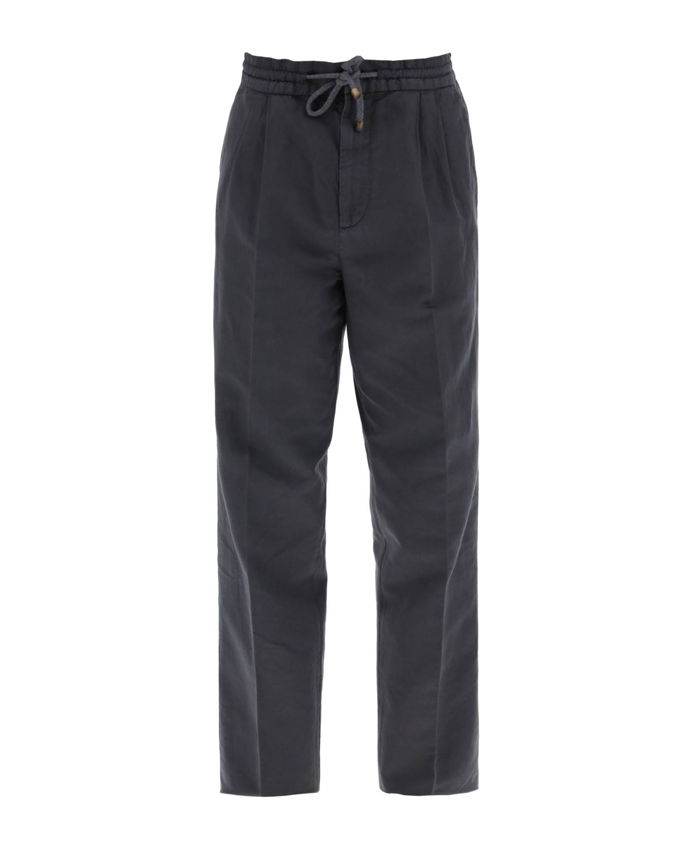 Brunello Cucinelli Linen And Cotton Pants - ANTRACITE (Grey)