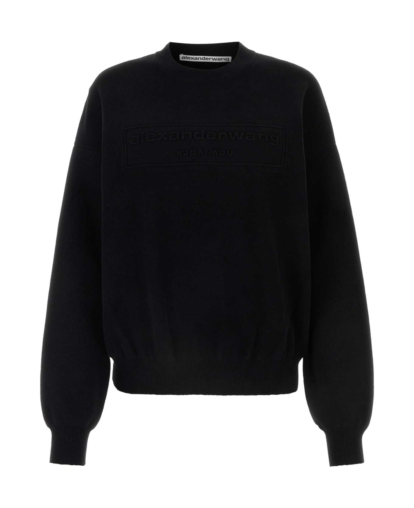 Alexander Wang Black Stretch Polyester Blend Sweater - BLACK