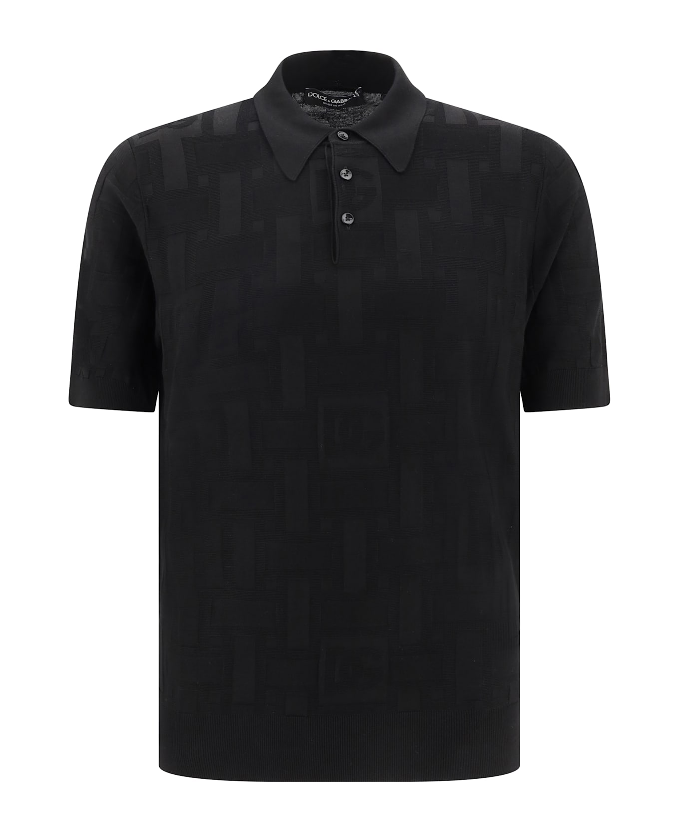 Dolce 
Gabbana Silk Polo Shirt - Nero