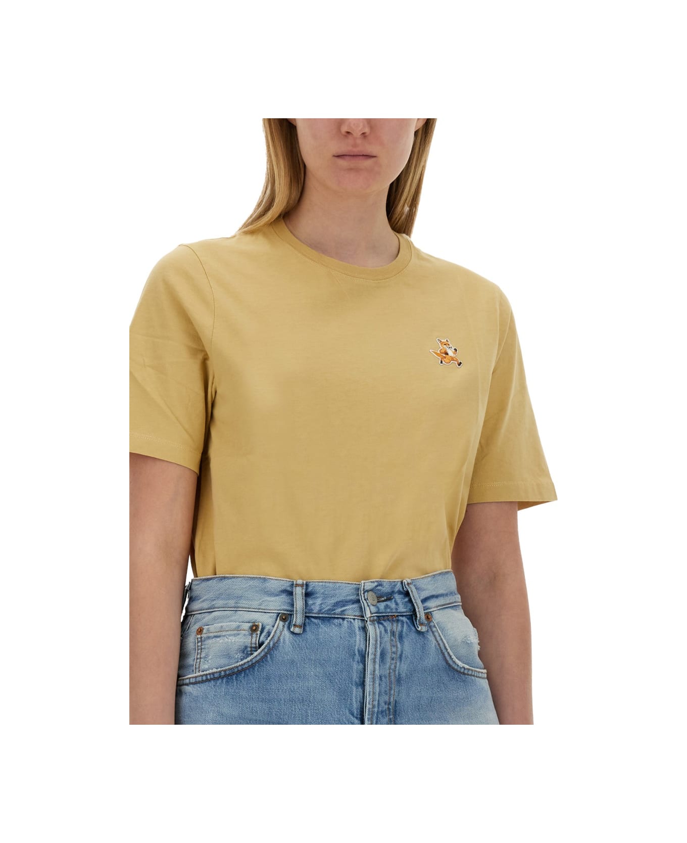 Maison Kitsuné "speedy Fox Patch" T-shirt - BEIGE Tシャツ