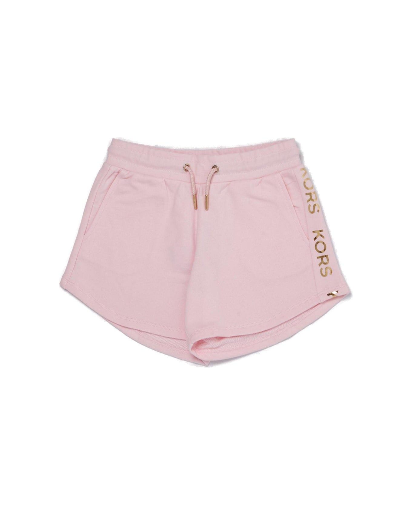 Michael Kors Logo Printed Drawstring Shorts - B Rosa Pallido
