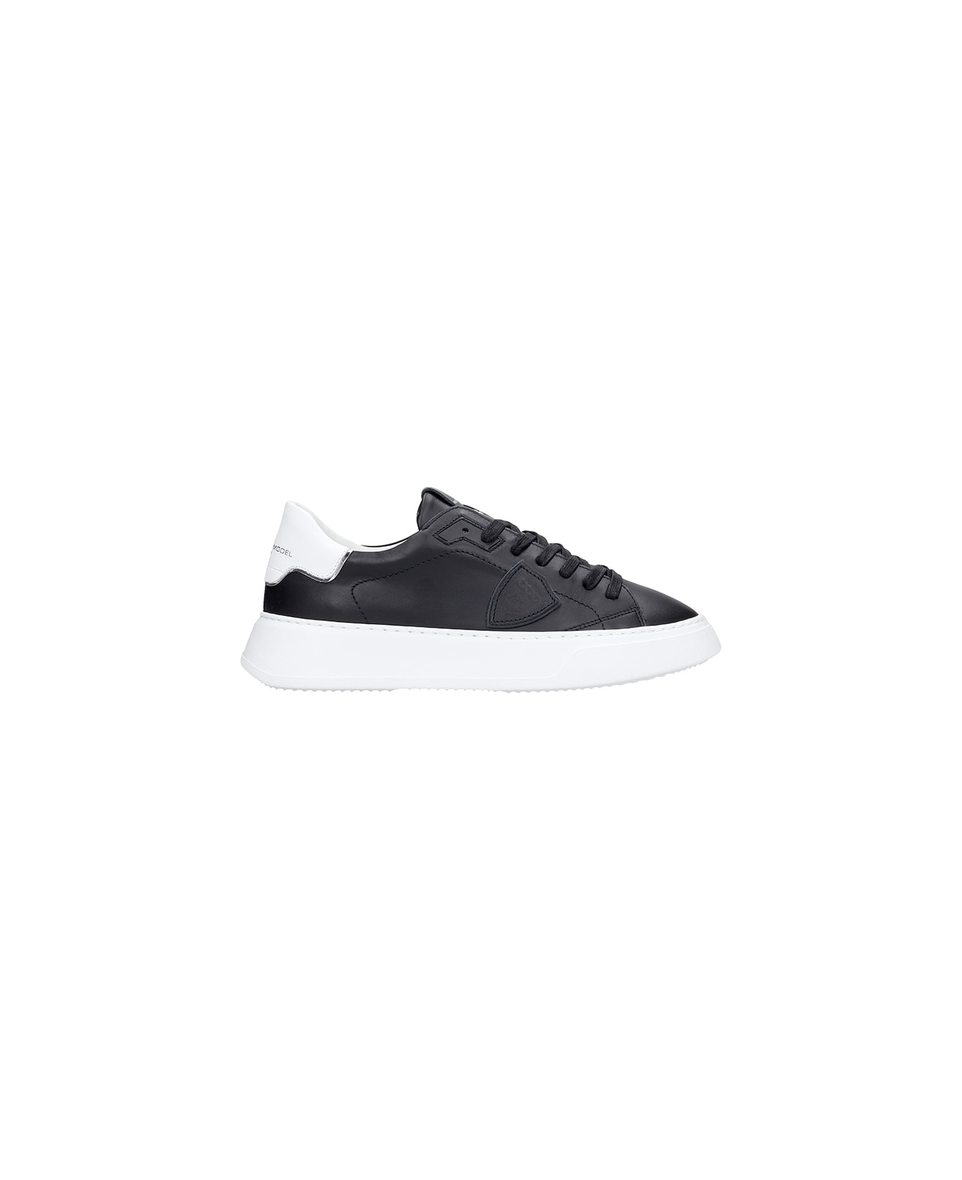 Philippe Model Temple L Sneakers In Black Leather - Black