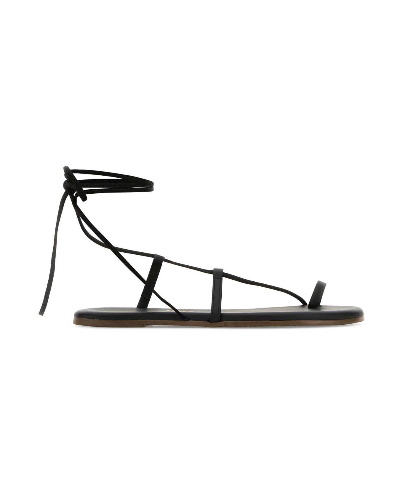 Tkees Black Leather Jo Sandals - BLACK