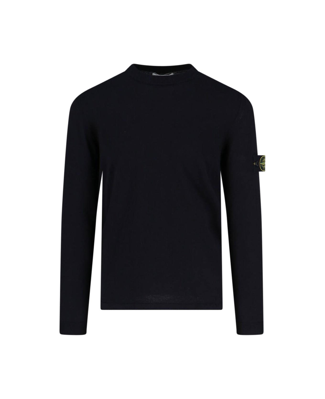 Stone Island Logo Crew Neck Sweater - Blu