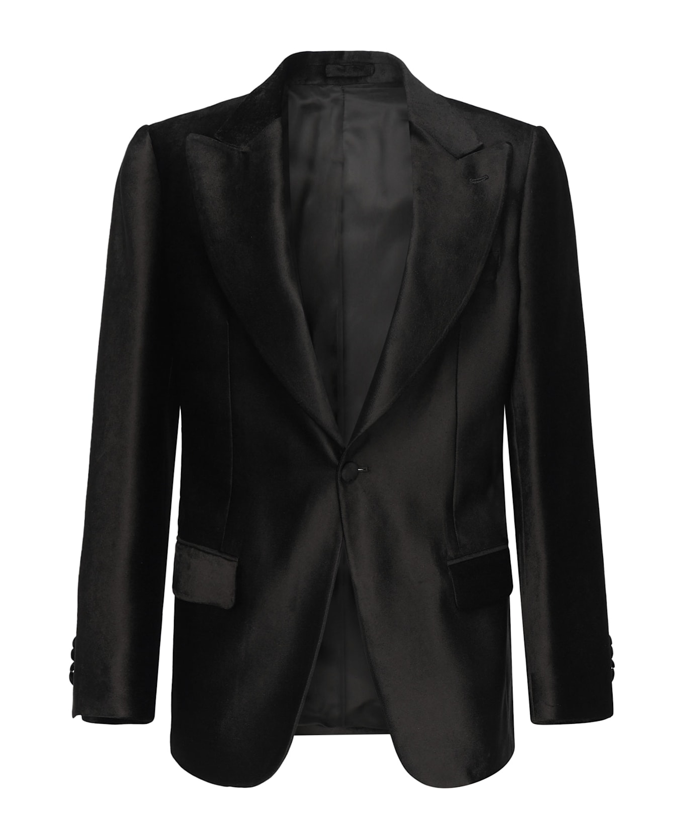 Lardini Blazer Attitude In Velvet - Black
