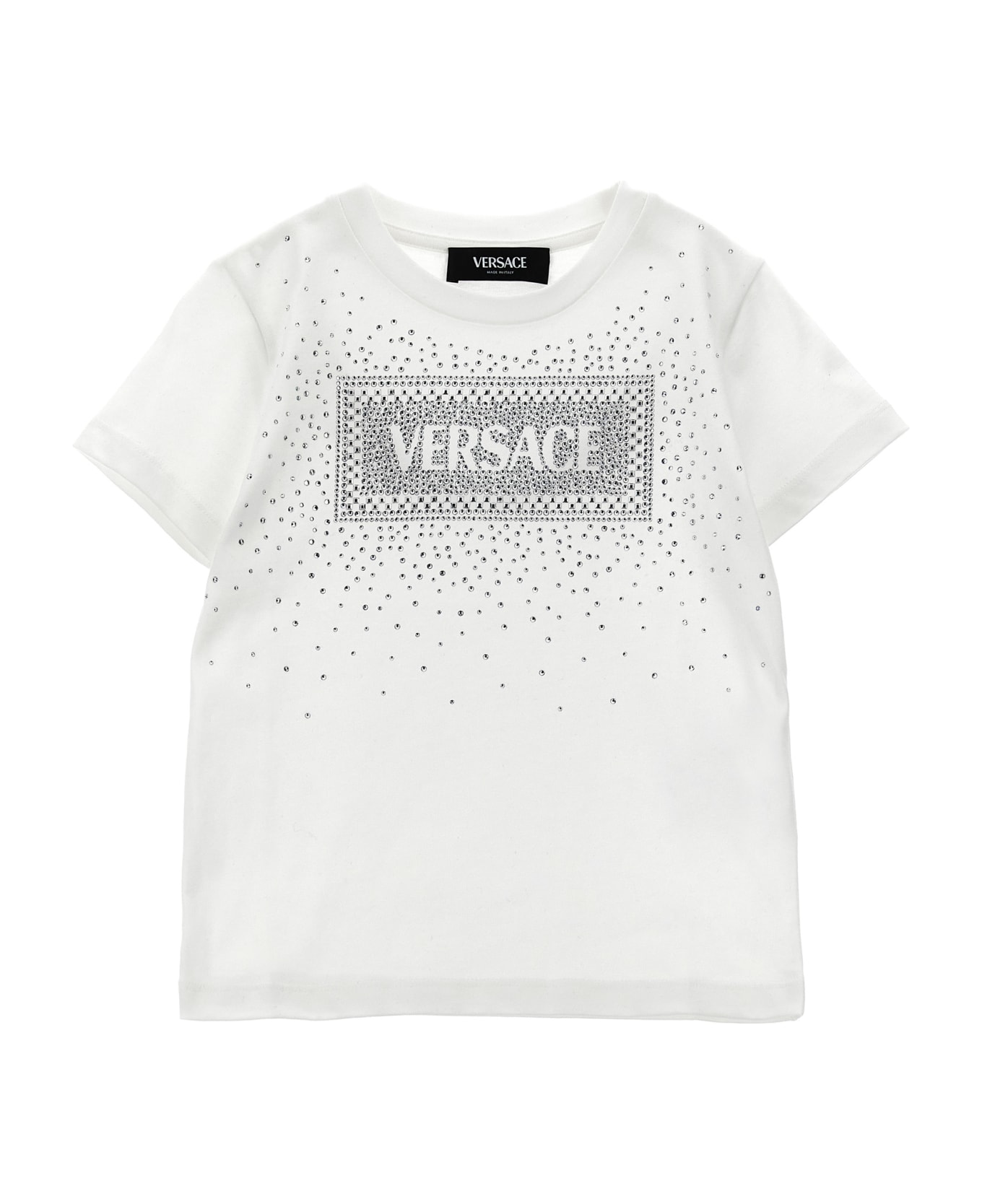 Versace Rhinestone Logo T-shirt - White