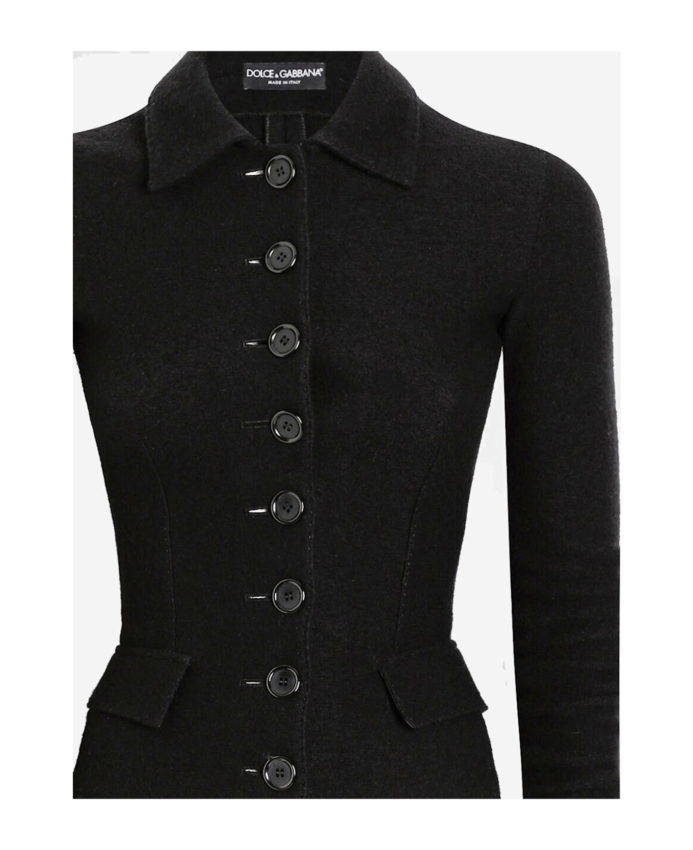 Dolce 
Gabbana Single-breasted Wool Cloth Jacket - Black