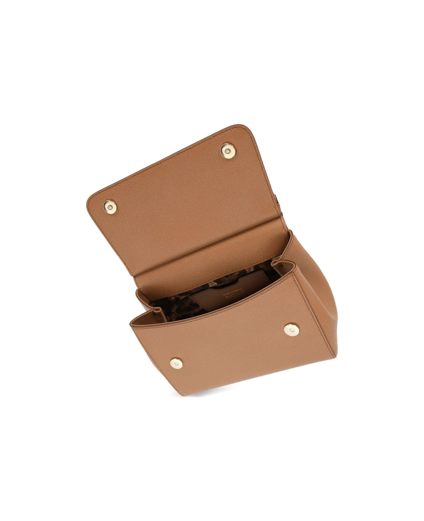 Dolce 
Gabbana Sicily Medium Leather Handbag - Brown