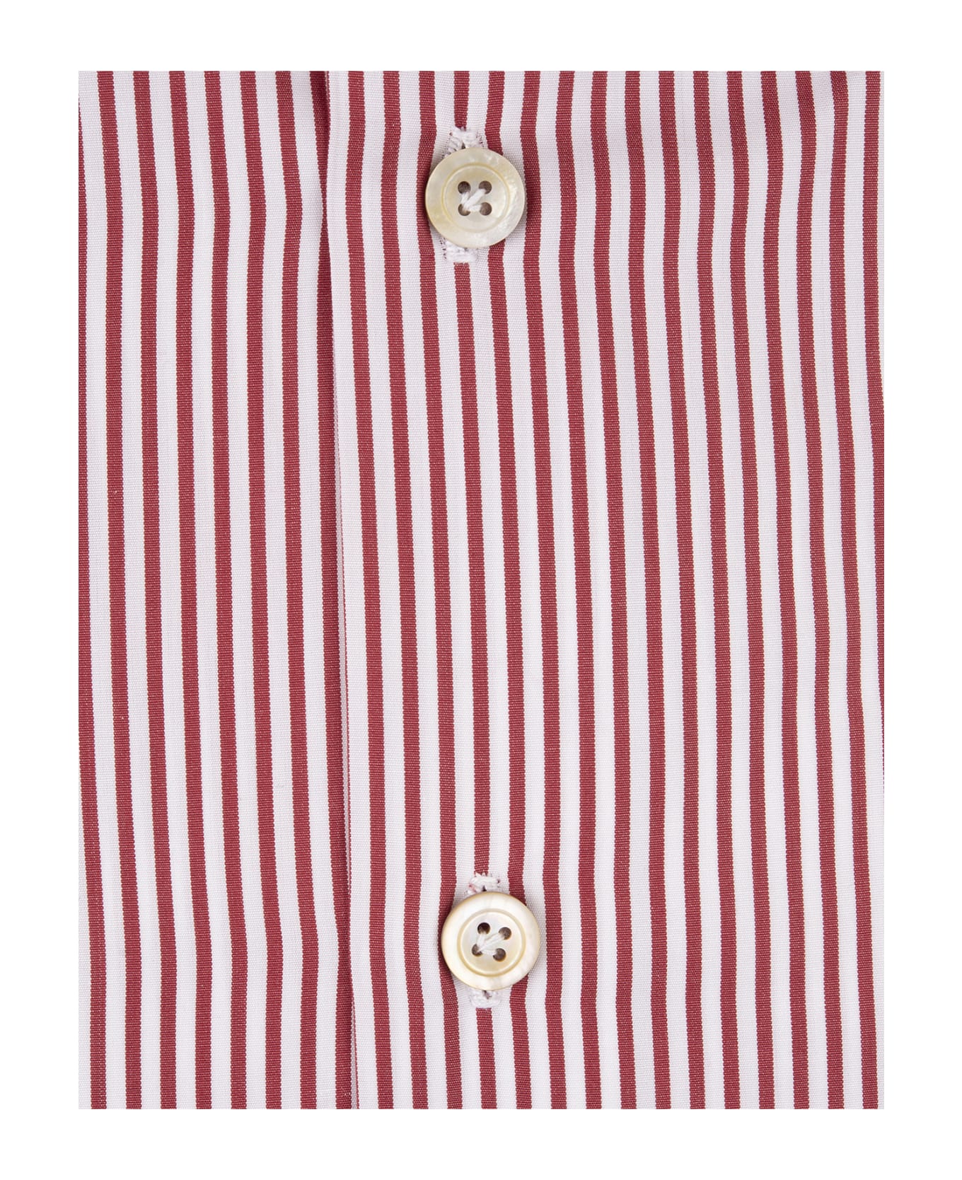 Kiton Red And White Striped Classic Shirt - Red シャツ