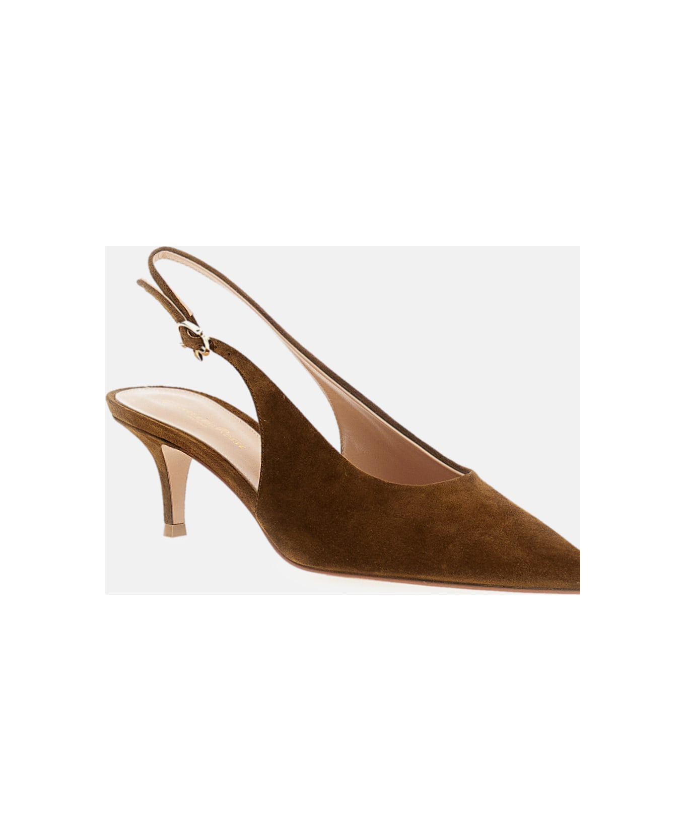 Gianvito Rossi Suede Robbie Sling 55 - Brown