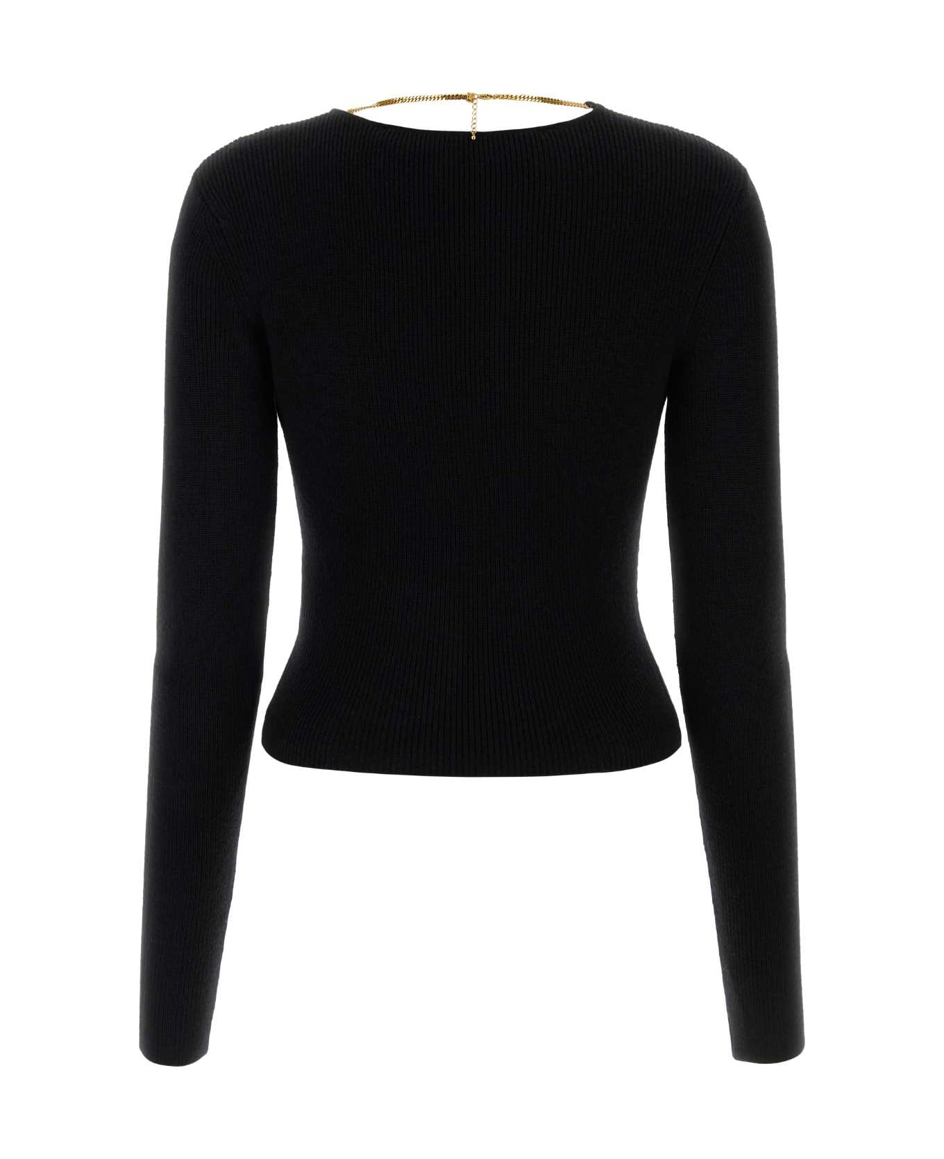 Alexander Wang Black Stretch Wool Blend Sweater - BLACK フリース