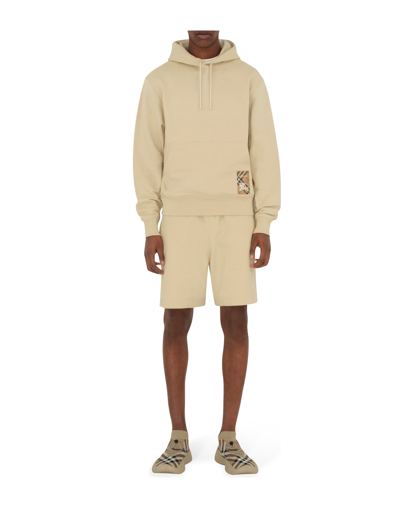 Burberry Check Label Sports Shorts - Nutmeg