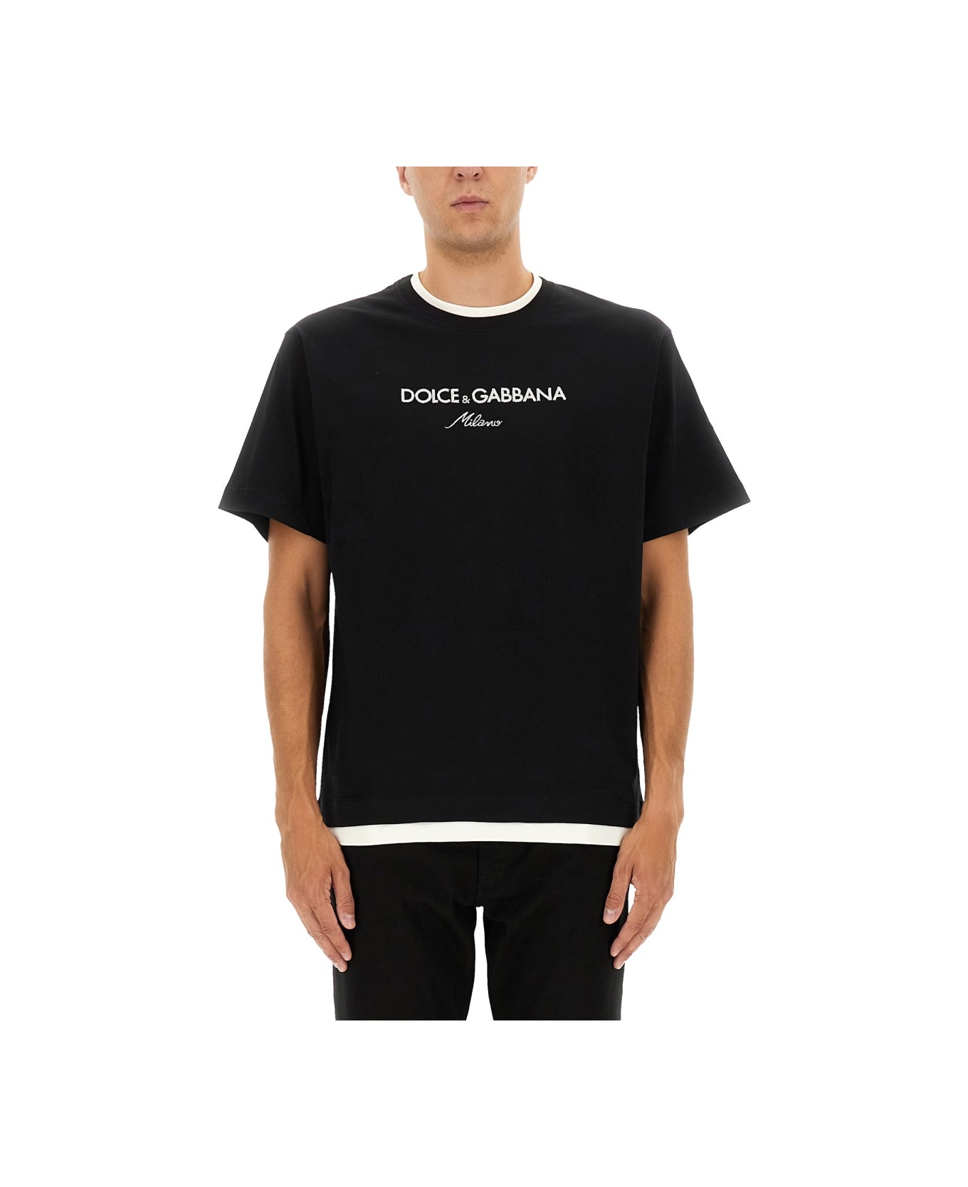 Dolce 
Gabbana T-shirt With Logo - BLACK