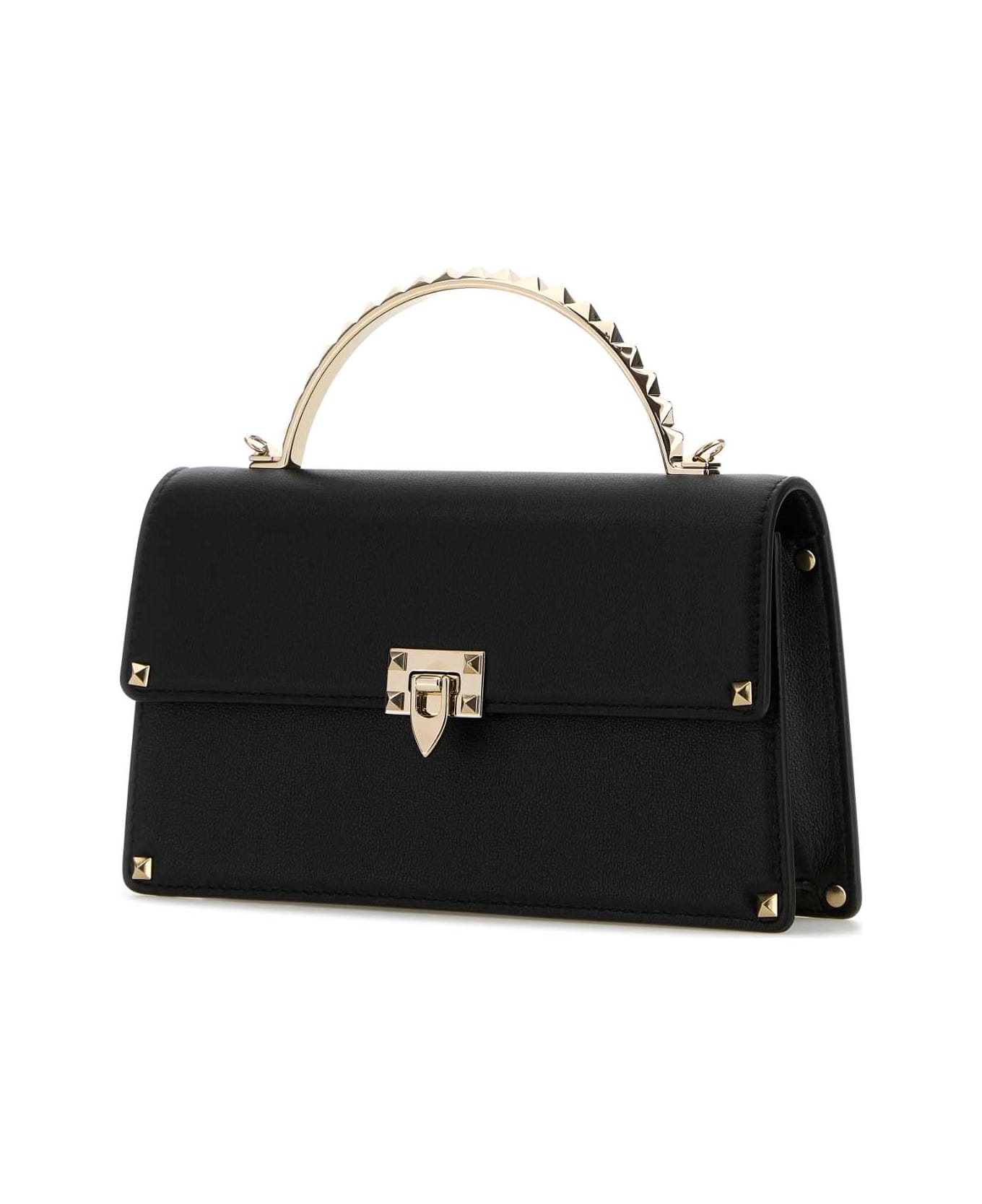 Valentino Garavani Black Leather Rockstud Handbag - NERO