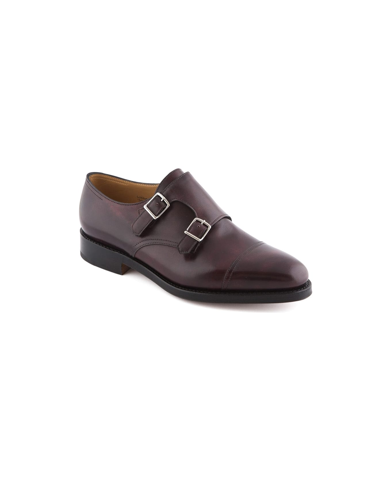 John Lobb William Plum Museum Calf Monk Strap Shoe - Bordeaux