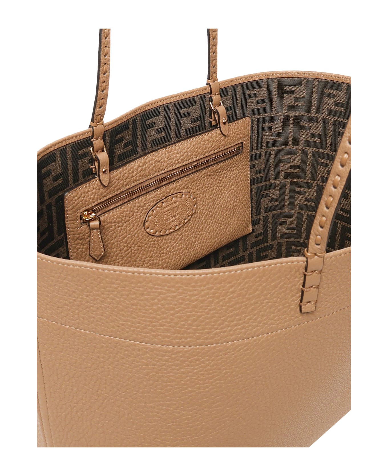 Fendi Medium Roll Bag - Cappuccino