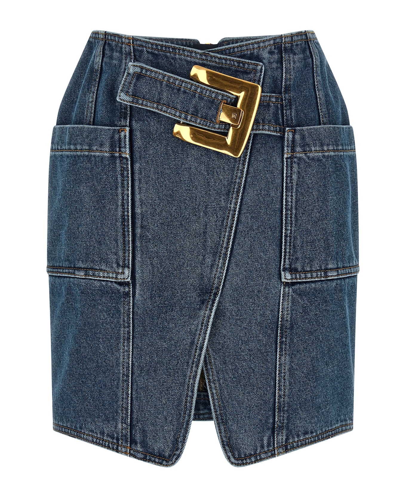 Balmain 'belted' Skirt - Blue